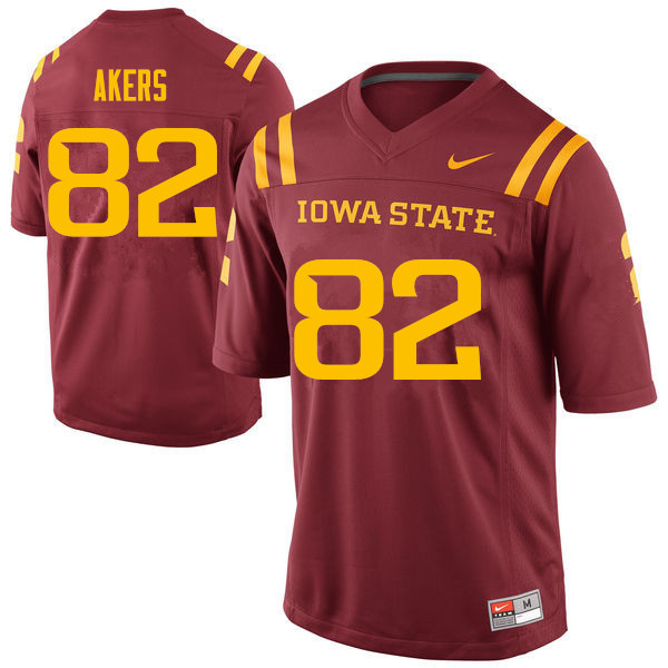 Men #82 Landen Akers Iowa State Cyclones College Football Jerseys Sale-Cardinal